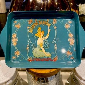 small metal tray advertising ABSINTHE BLANQUI